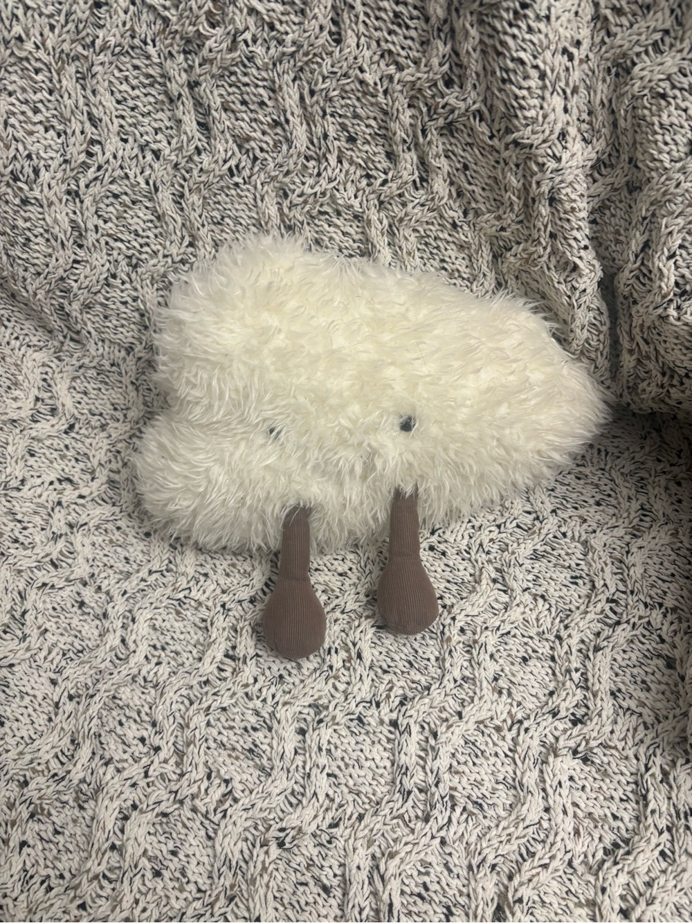 Jellycat Cream Fluffy Cloud Plush with Brown Legs
